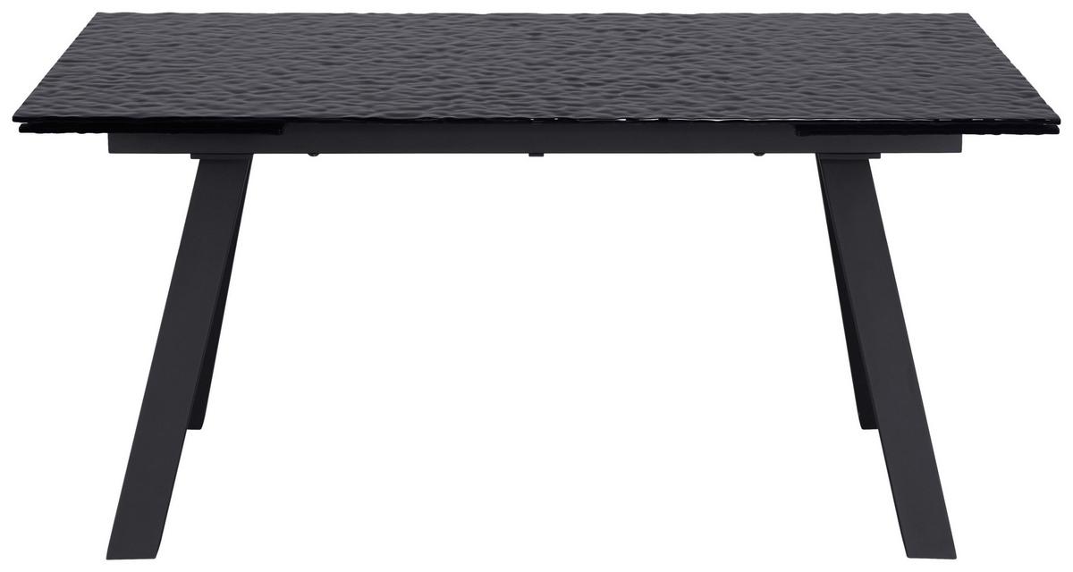 Ausziehtisch Bruno Schwarz - Schwarz, Lifestyle, Glas/Metall (160-240/90/76cm) - Premium Living