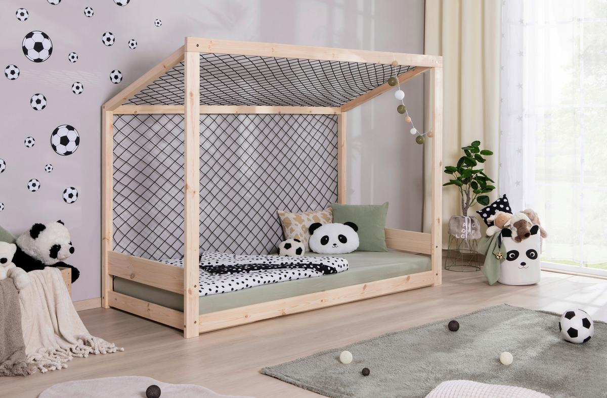 Ausziehbett Fußball Holz ca. 90x200 cm - Naturfarben, MODERN, Holz/Textil (90/200cm) - MID.YOU