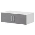Aufsatzschrank Grau Hochglanz/Weiß - Edelstahlfarben/Weiß, MODERN, Holzwerkstoff/Metall (100/32/57cm) - MODERN LIVING