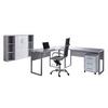 Büro Office Edition Set 2 Grau - Weiß Hochglanz/Grau, MODERN, Holzwerkstoff - MID.YOU