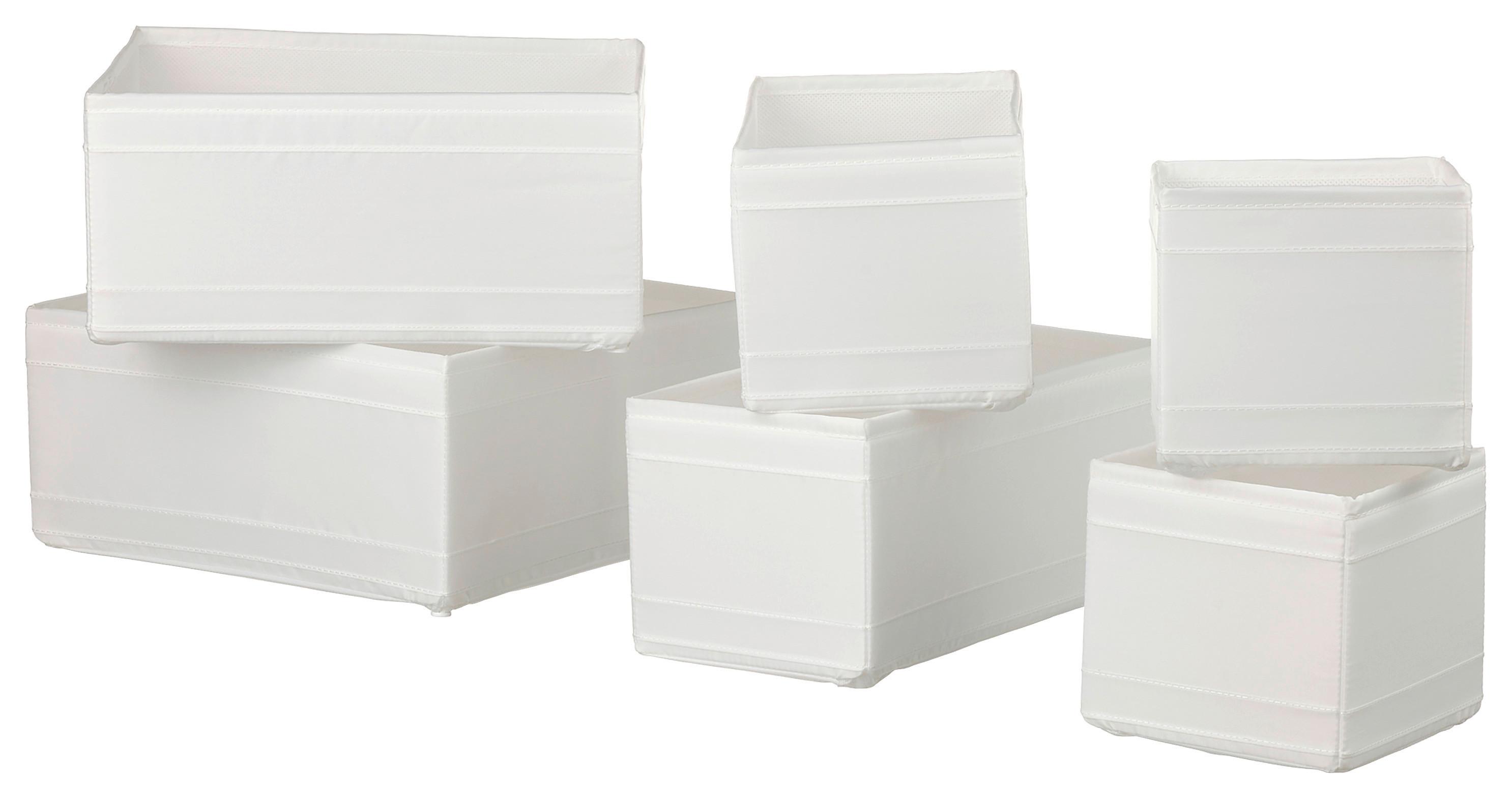 FÖRVARINGSLÅDOR SET INSIDE -EXT- - vit, Klassisk, textil/plast - Mömax