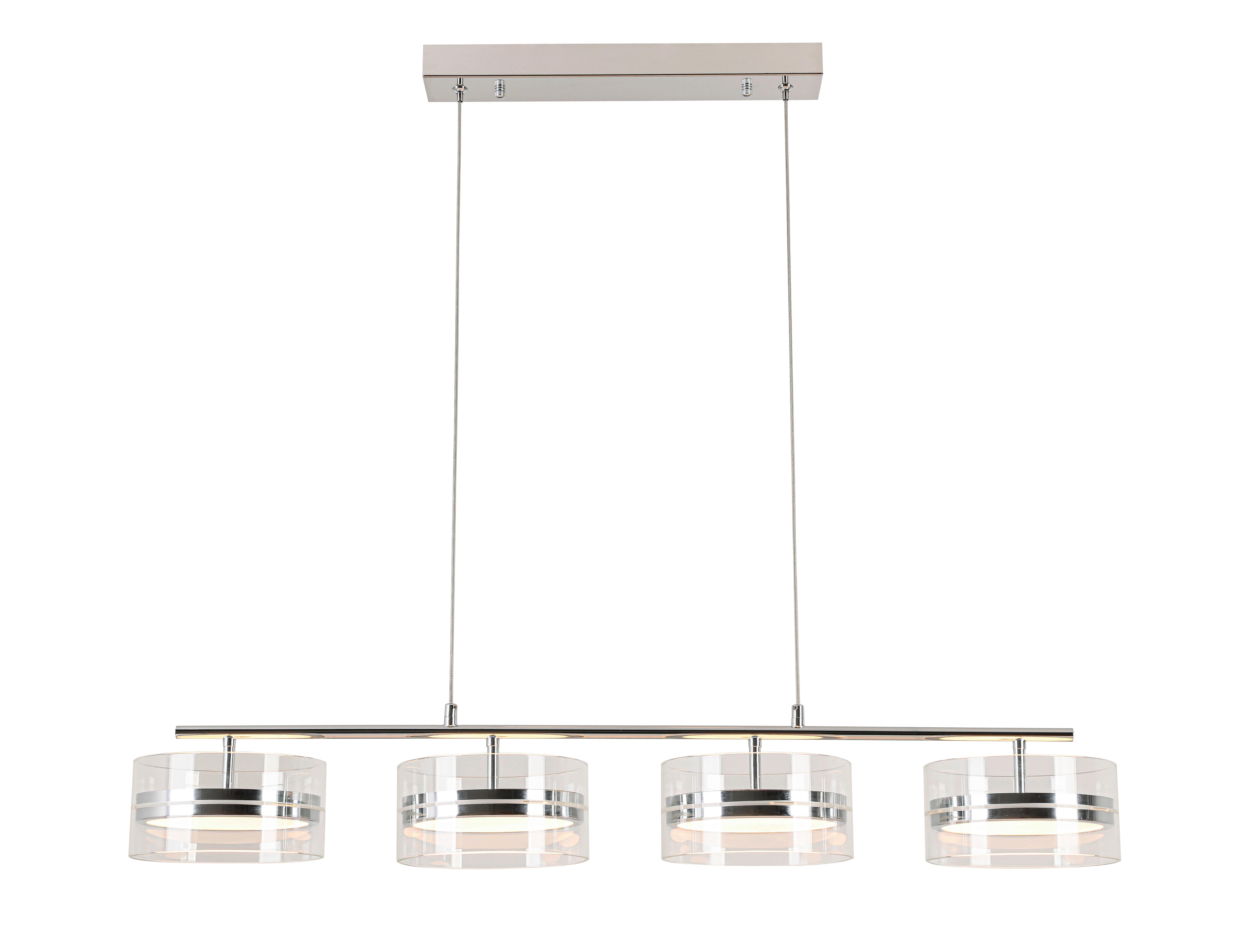 LAMPA WISZĄCA LED LUCA *SBN*SH* - kolor chromowy, Design, tworzywo sztuczne/metal (93/18/120cm) - Novel