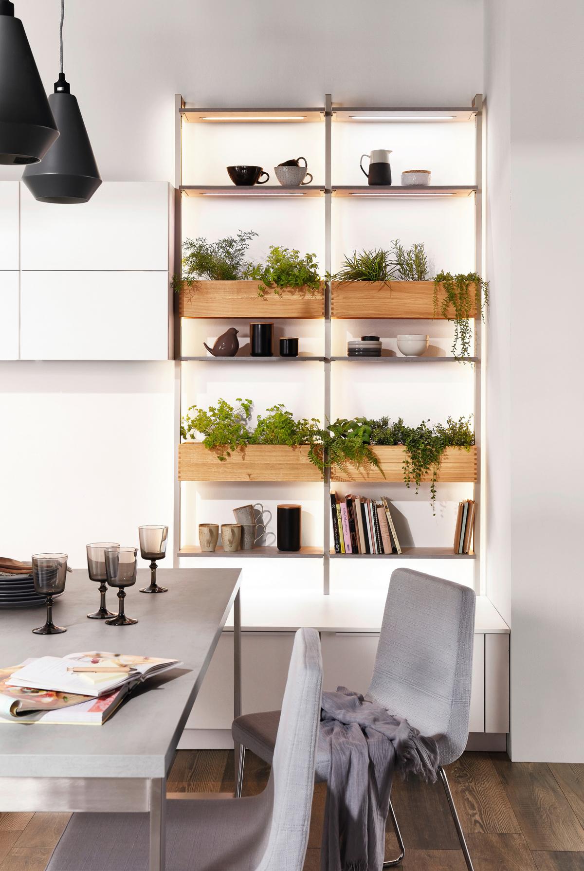 Einbauküche Laser in Grau/Weiß - Eichefarben/Weiß, MODERN, Holzwerkstoff - Nobilia
