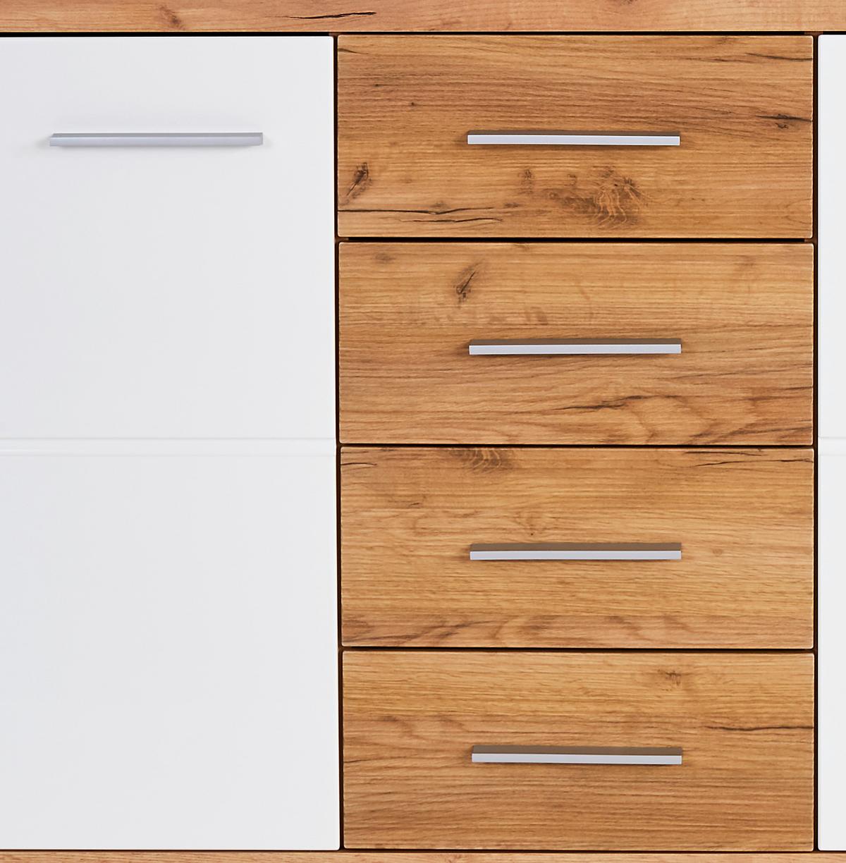 Komoda Malta - barve kroma/barve hrasta, Moderno, umetna masa/leseni material (178,6/86/39,9cm) - Mömax