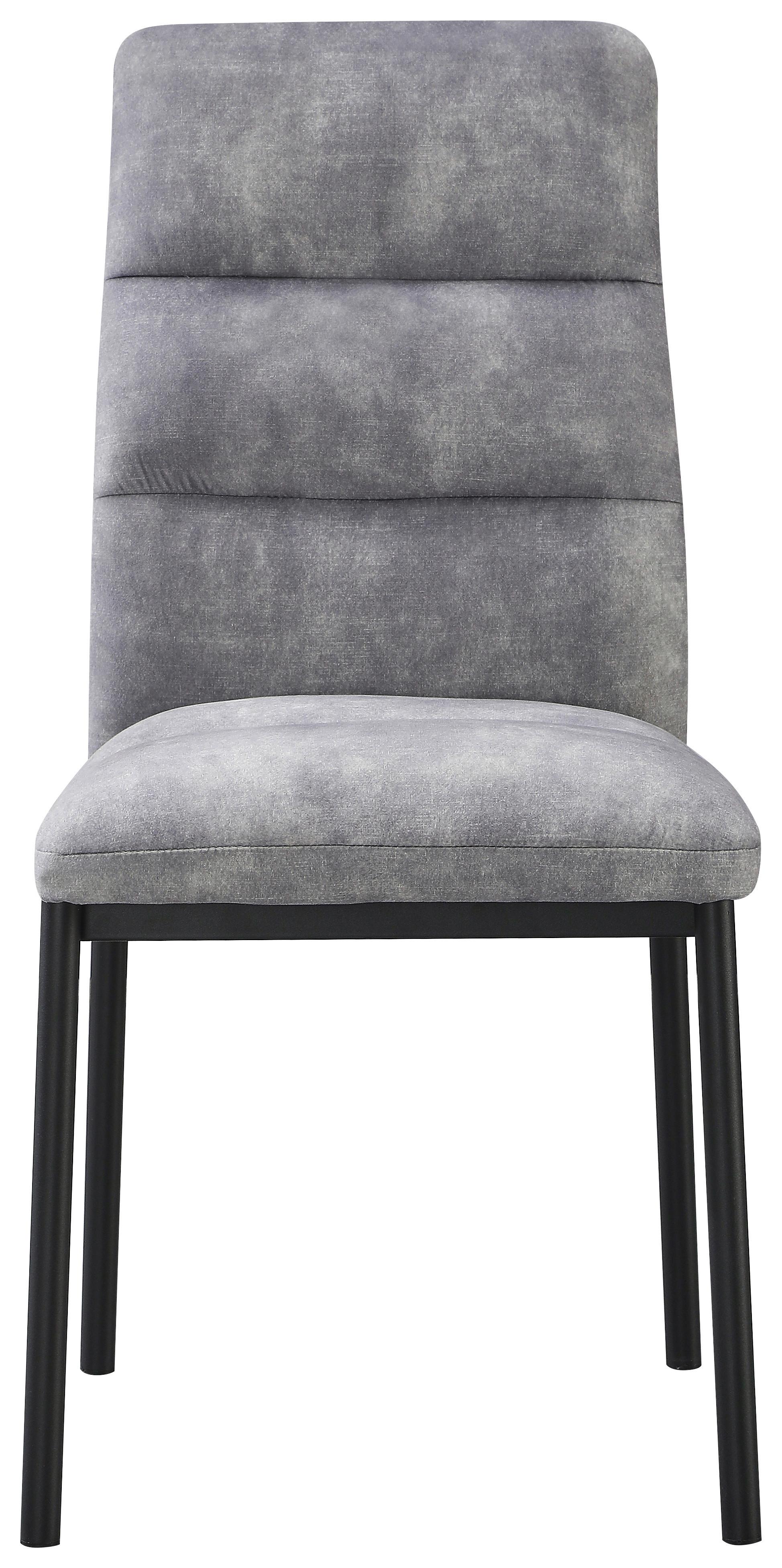 Stol Daniel, Siva, Žamet - siva/črna, Moderno, kovina/tekstil (46/94/60cm)