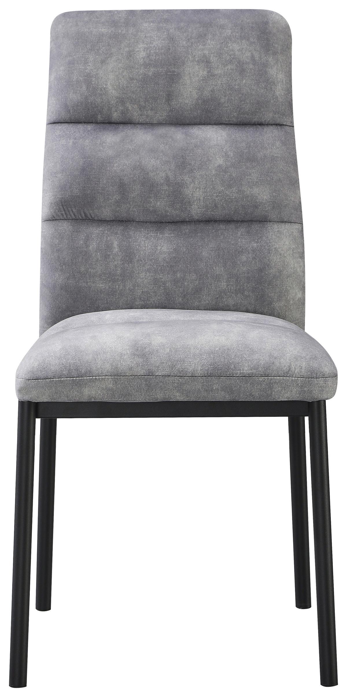 Stol Daniel, Siva, Žamet - siva/črna, Moderno, kovina/tekstil (46/94/60cm)