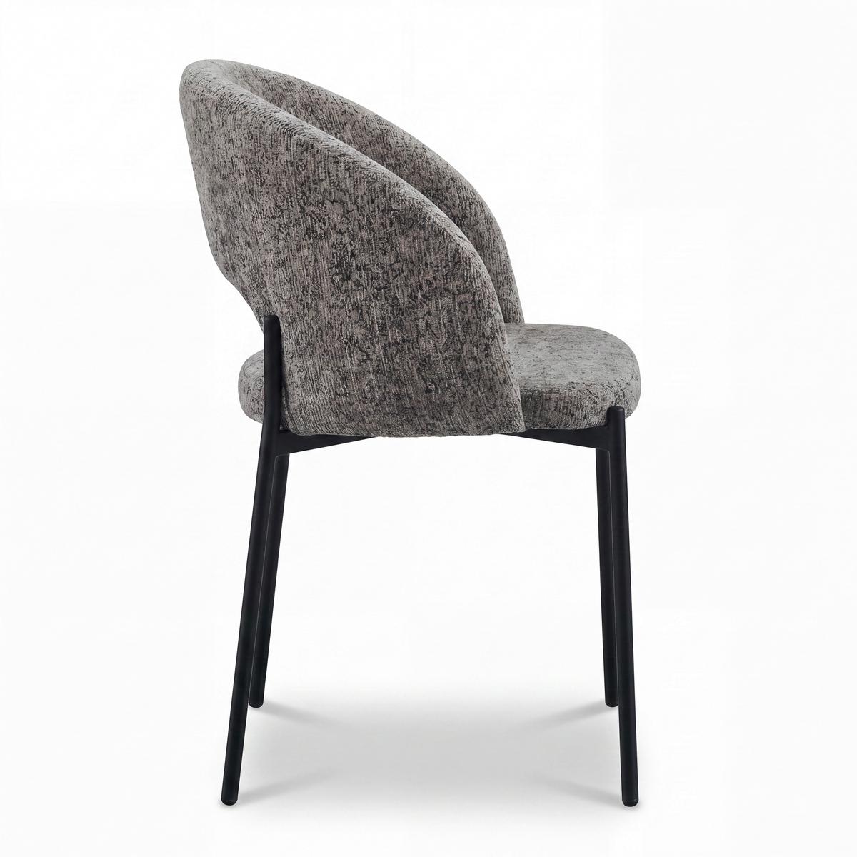 Stuhl Nadiya Braun Leinenoptik Gepolstert - Schwarz/Braun, MODERN, Holz/Textil (52/78/56cm) - Bessagi Home