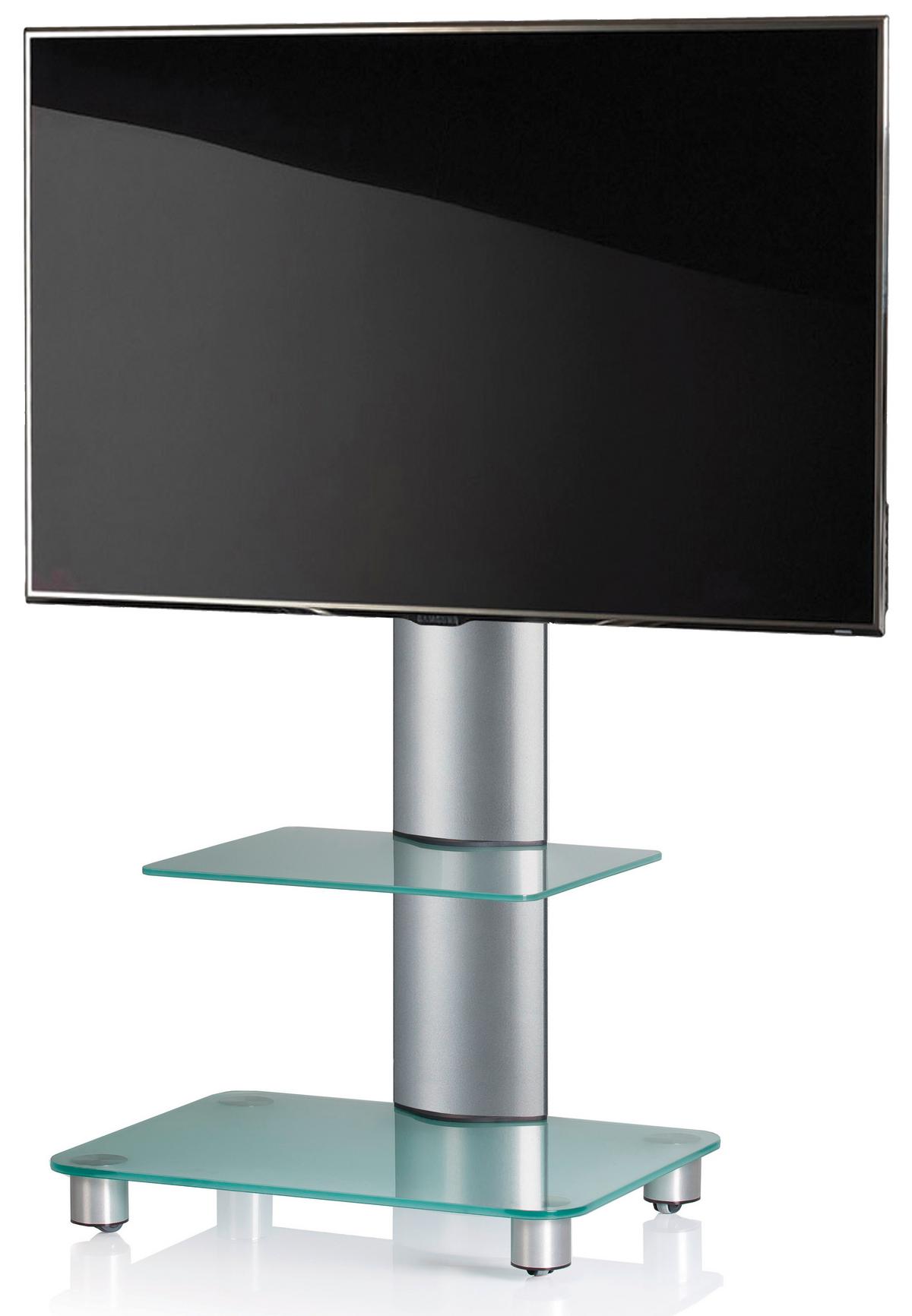 Stojalo Za Tv Tosal, Srebrna, 60 Cm - srebrne barve/prosojno, Konvencionalno, kovina/steklo (60/100/44cm) - MID.YOU