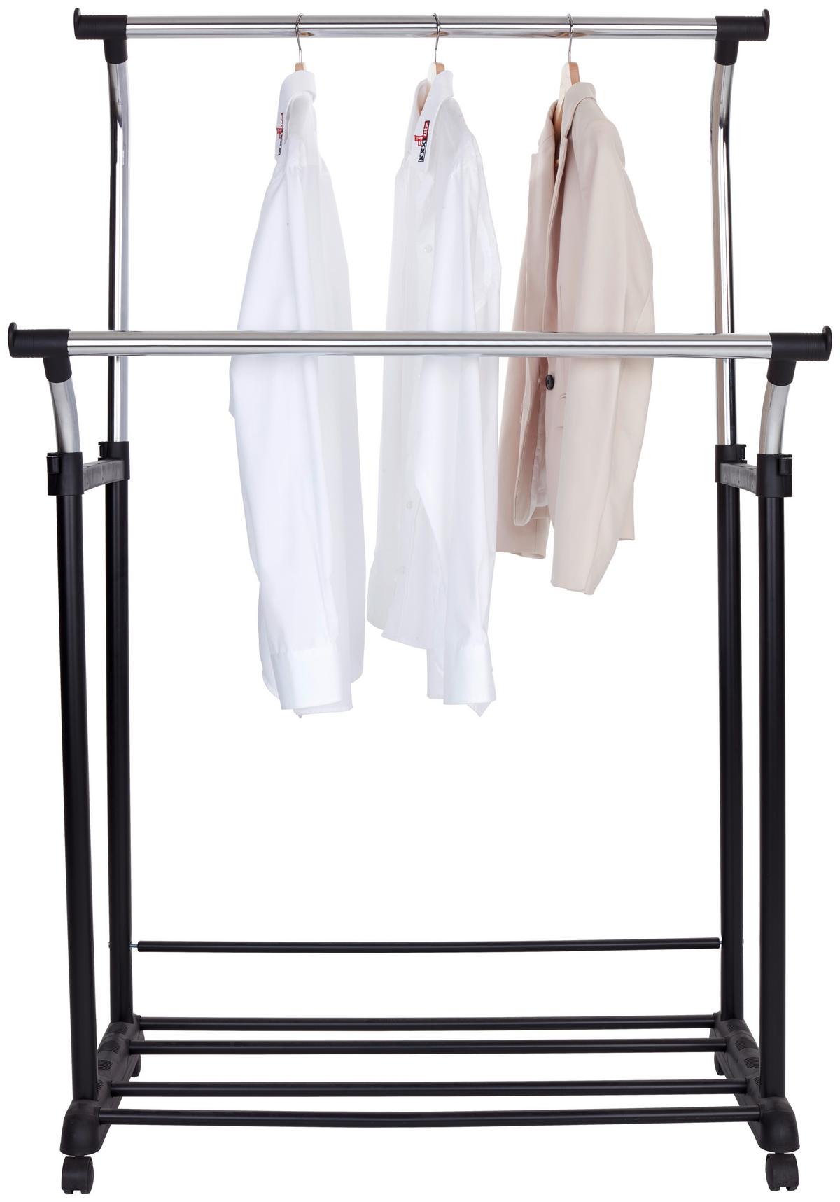 Stalak Za Odjeću Swing 2 - boje kroma/crna, Moderno, metal/plastika (83/104-167/58cm) - Modern Living