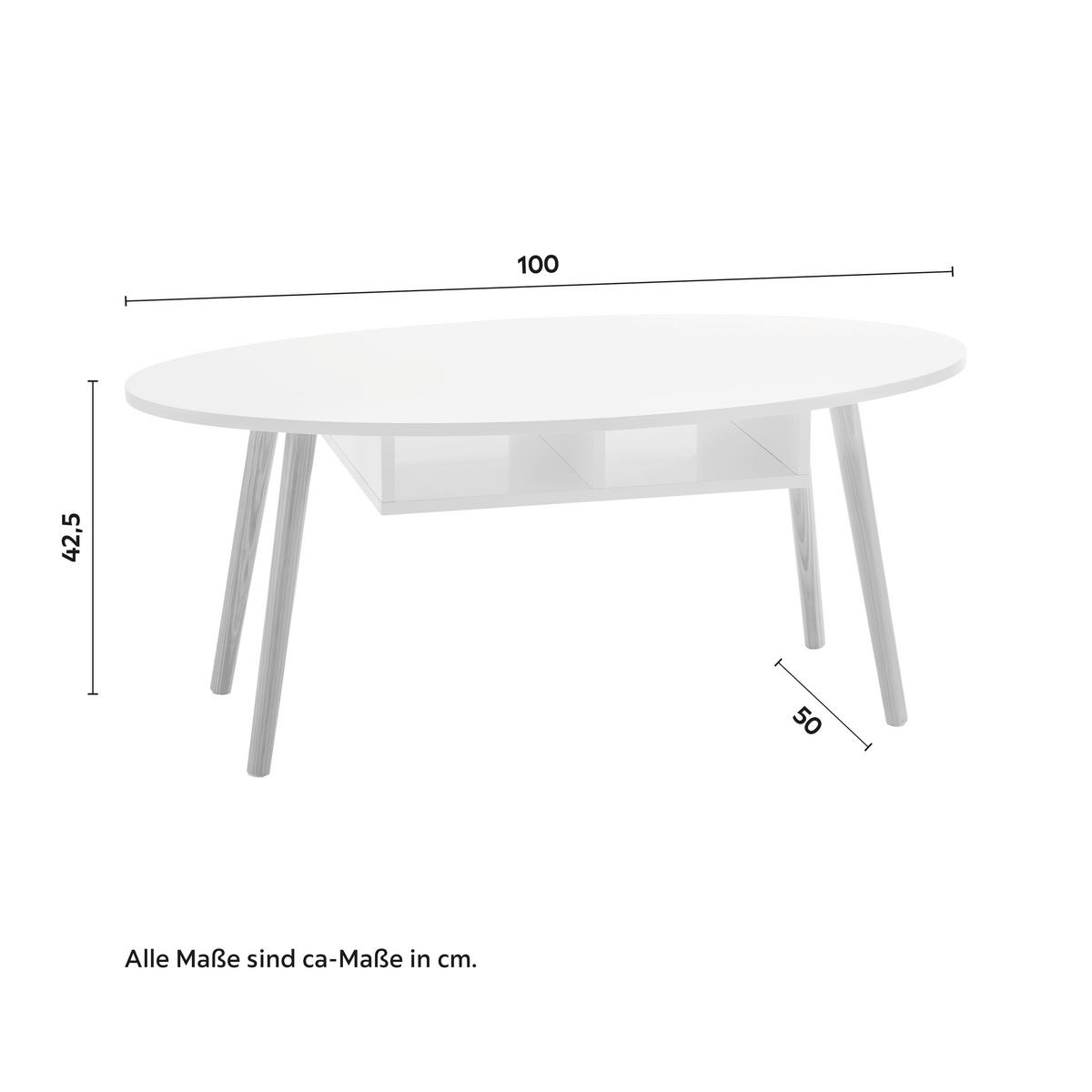 Couchtisch Silvio Weiß/Pinienfarben MDF/Holz - Weiß/Pinienfarben, MODERN, Holz/Holzwerkstoff (100/50/42,5cm) - Bessagi Home