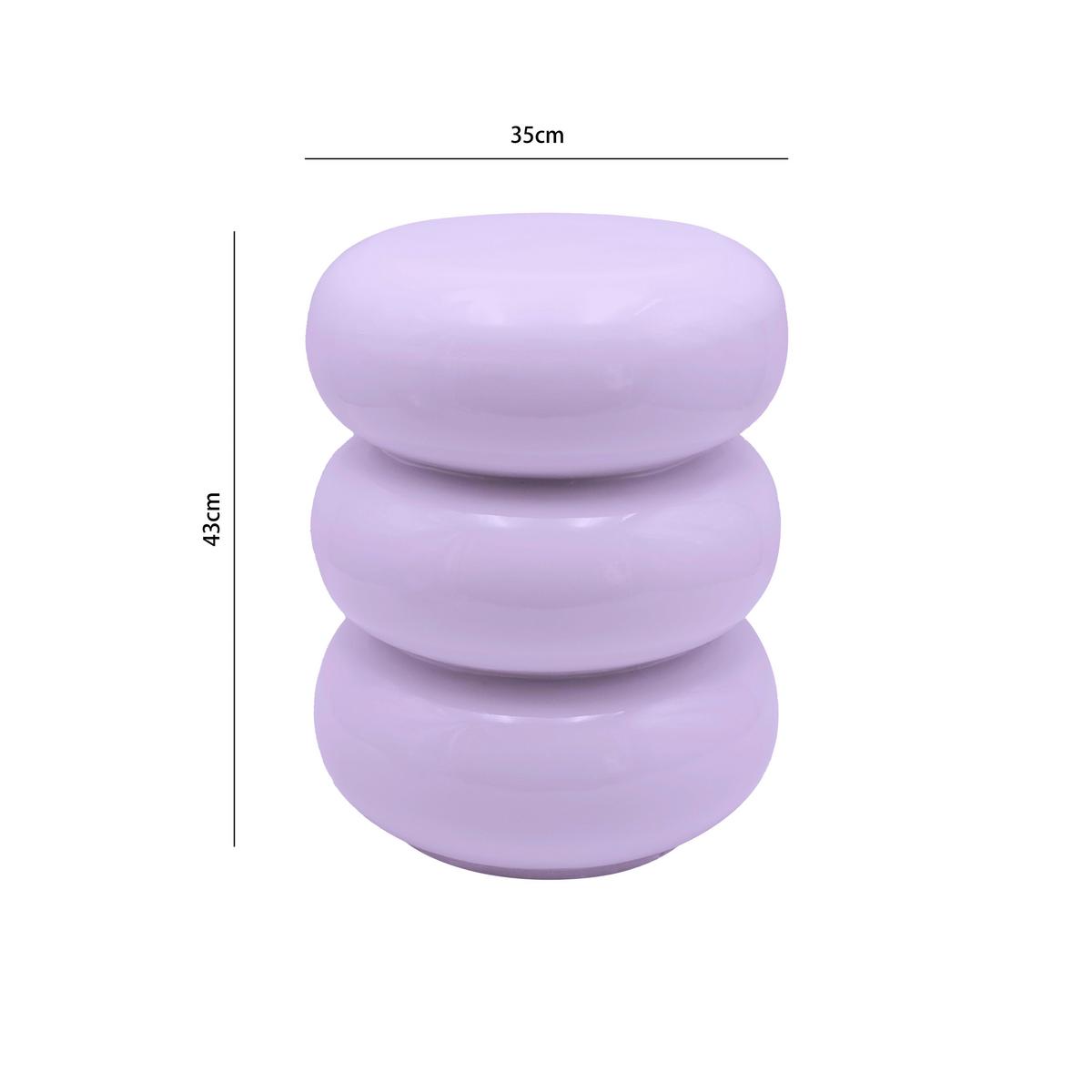 Masă auxiliară HOLLY - liliachiu, Lifestyle, piatră (35/43/35cm) - Premium Living