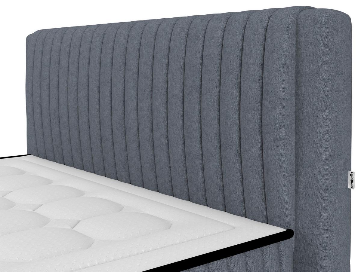 Bett Elena Blau ca. 120x200cm - Blau, KONVENTIONELL, Holz/Holzwerkstoff (120/200cm) - Sembella