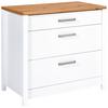 Küchenunterschrank Sicilia Weiß/Eiche Artisan - Silberfarben/Weiß, MODERN, Holzwerkstoff/Metall (100/92/60cm) - Mömax