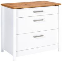 Küchenunterschrank Sicilia Weiß/Eiche Artisan - Silberfarben/Weiß, MODERN, Holzwerkstoff/Metall (100/92/60cm) - Mömax