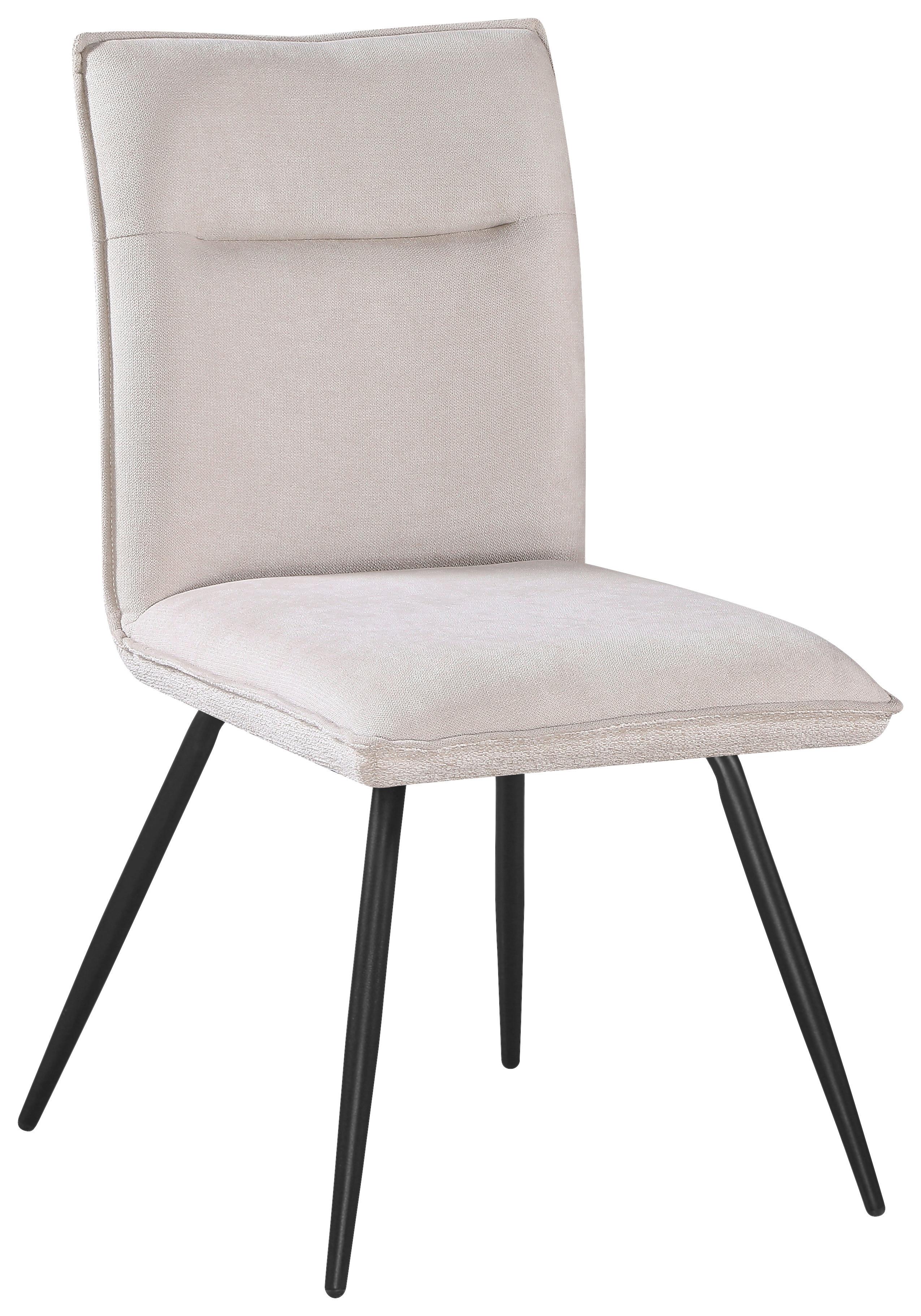 Stuhl Nova Beige - Beige/Schwarz, MODERN, Textil/Metall (47/88/63cm) - Premium Living