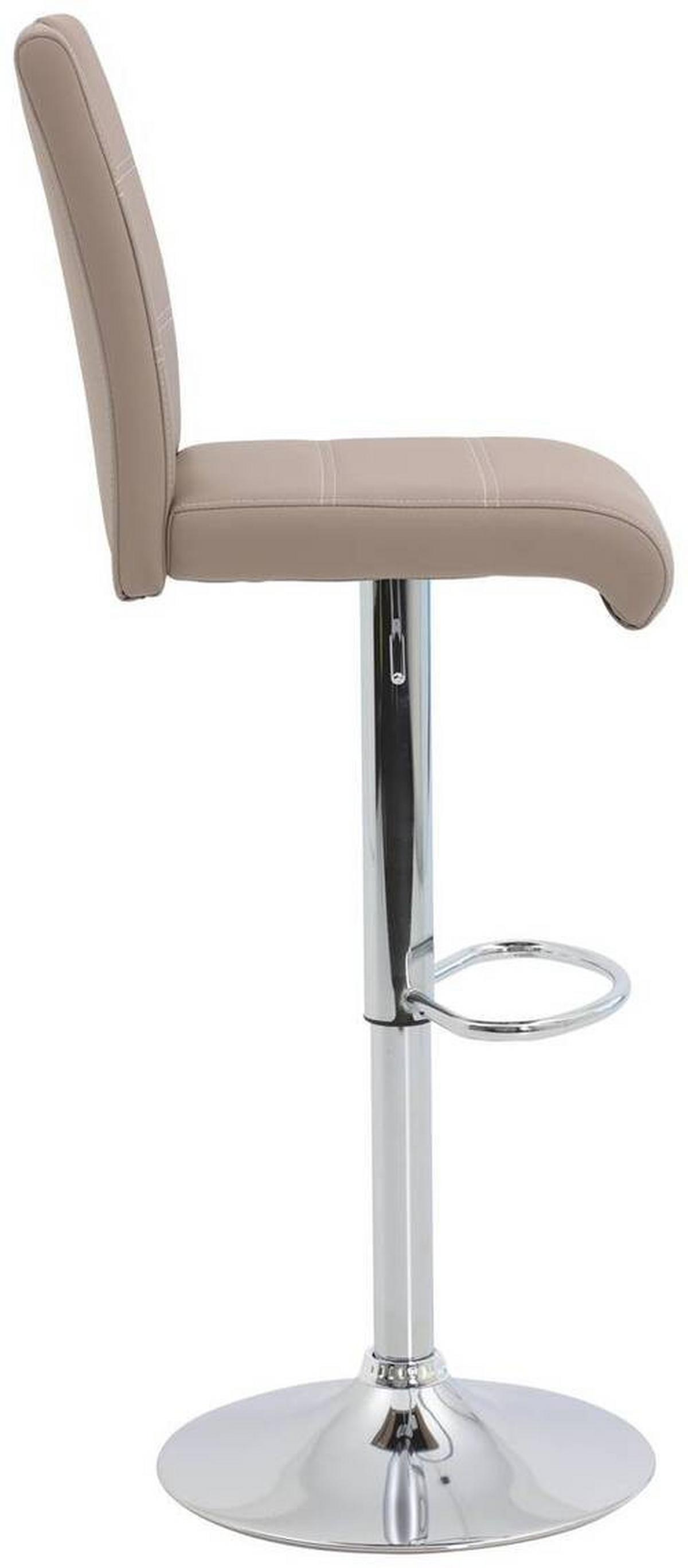 Barhocker-Set Miranda Cappuccino - Chromfarben/Weiß, MODERN, Textil/Metall (38/97-119/50cm) - MID.YOU
