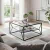SOFFBORD ANGEL - grå/svart, Modern, metall/glas (70/38/70cm) - Premium Living