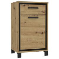 Schuhschrank "Trondheim" , Eiche - Eichefarben/Schwarz, Basics, Holzwerkstoff/Kunststoff (54,4/90,9/41,5cm) - Livetastic