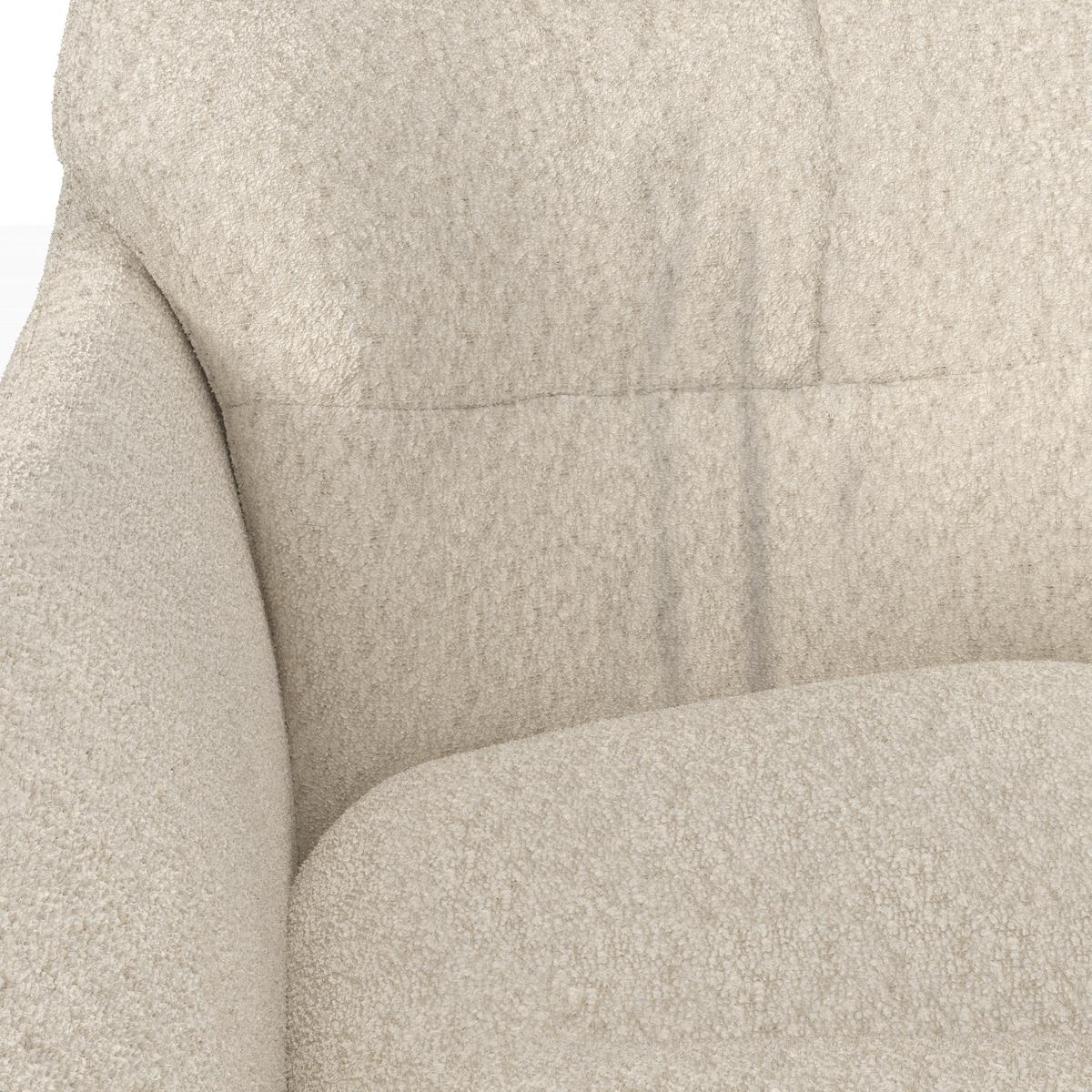 Armlehnstuhl Juana Creme Bouclé Drehbar Gepolstert - Creme/Naturfarben, MODERN, Holz/Textil (61/93/65cm) - Bessagi Home