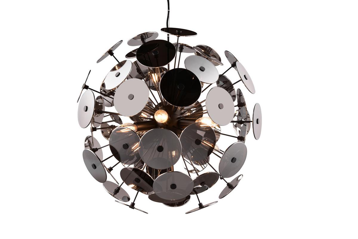 Pendelleuchte Discalgo in Schwarz/Chom max. 40 Watt - Chromfarben/Schwarz, Design, Glas/Metall (54/150cm) - Trio Leuchten