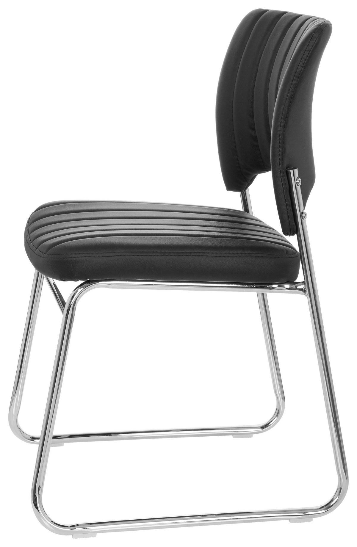 Konferenčni Stol Caspi V, Črna - barve kroma/črna, Moderno, kovina/tekstil (44/82/52cm) - MID.YOU