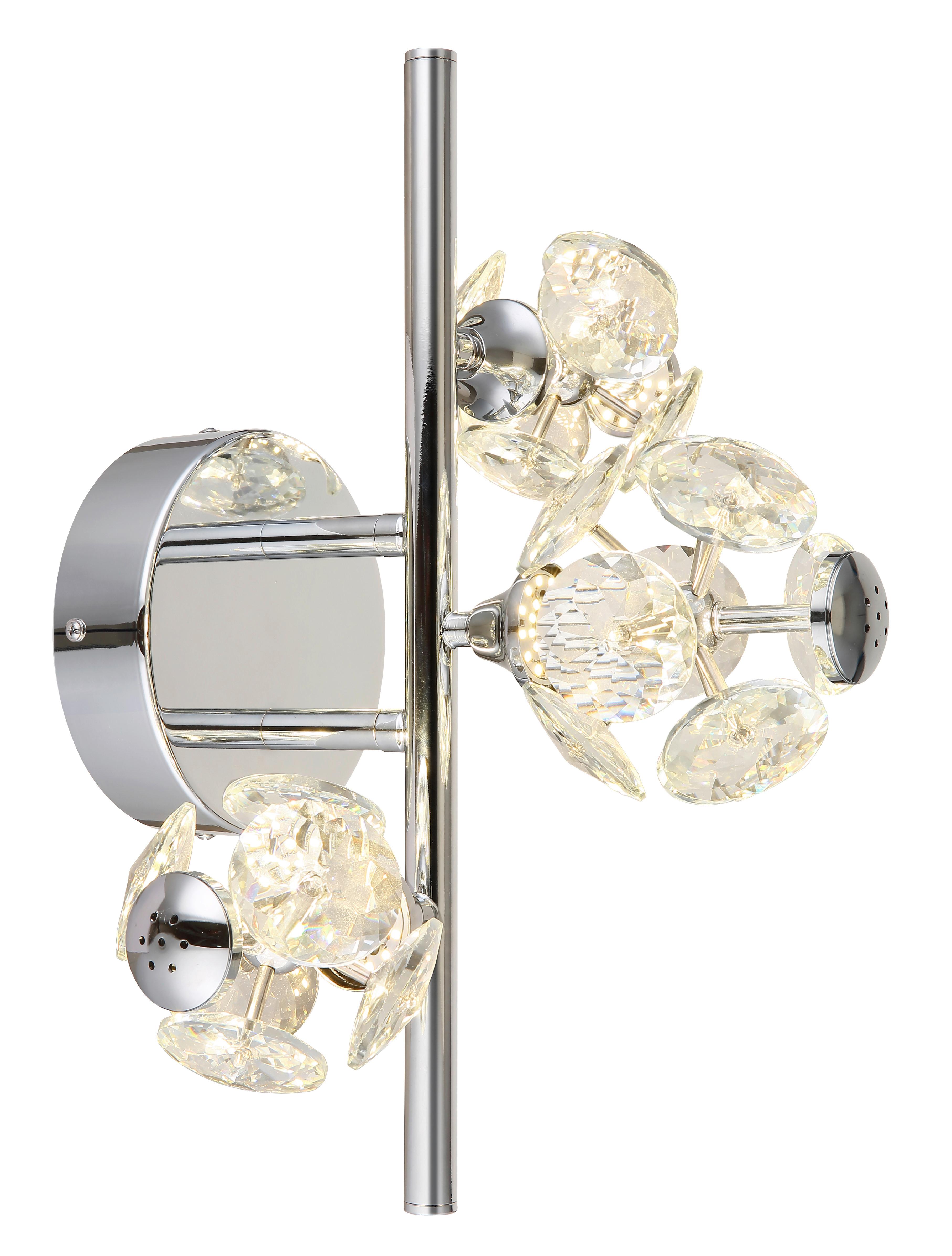 LED-WANDLEUCHTE 16047-3WC VIRINA - Klar/Chromfarben, Konventionell, Glas/Metall (41/33/27cm) - Globo