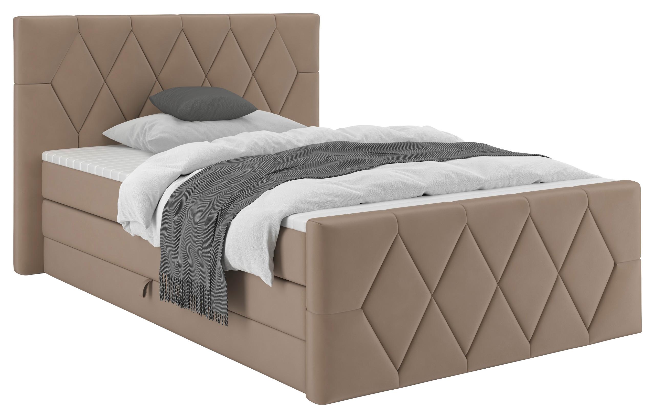 Boxspringbett Josie B Cappuccino ca. 140x200cm - Schwarz/Cappuccino, KONVENTIONELL, Holz/Holzwerkstoff (140/200cm) - Mömax
