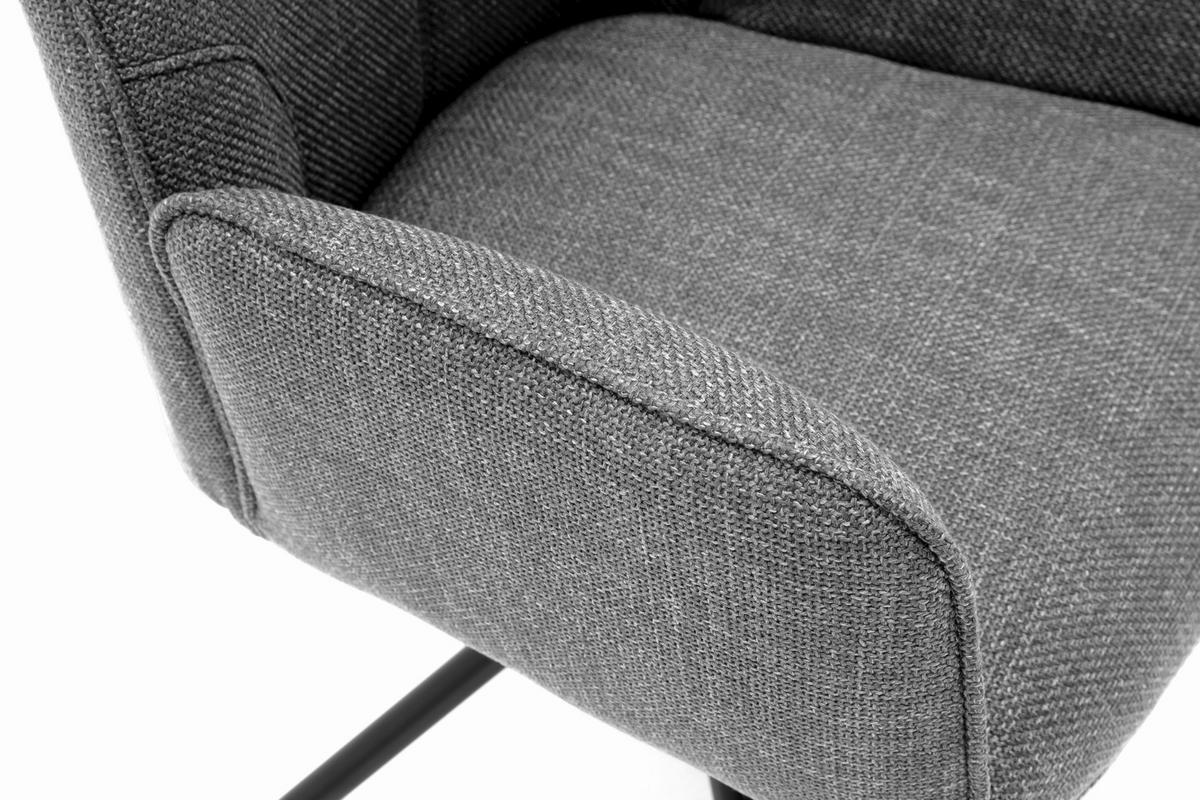 KRZESŁO Z PODŁOKIETNIKAMI PEMBA - czarny/szary, Design, metal/tkanina (58/87/61cm) - Carryhome