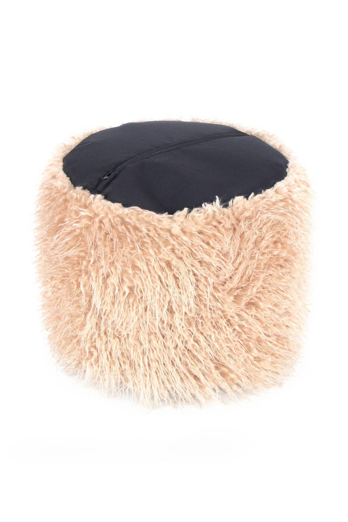 POUF Pouf in Braun und Beige - Beige, Basics, Kunststoff (45/38/45cm) - Kayoom