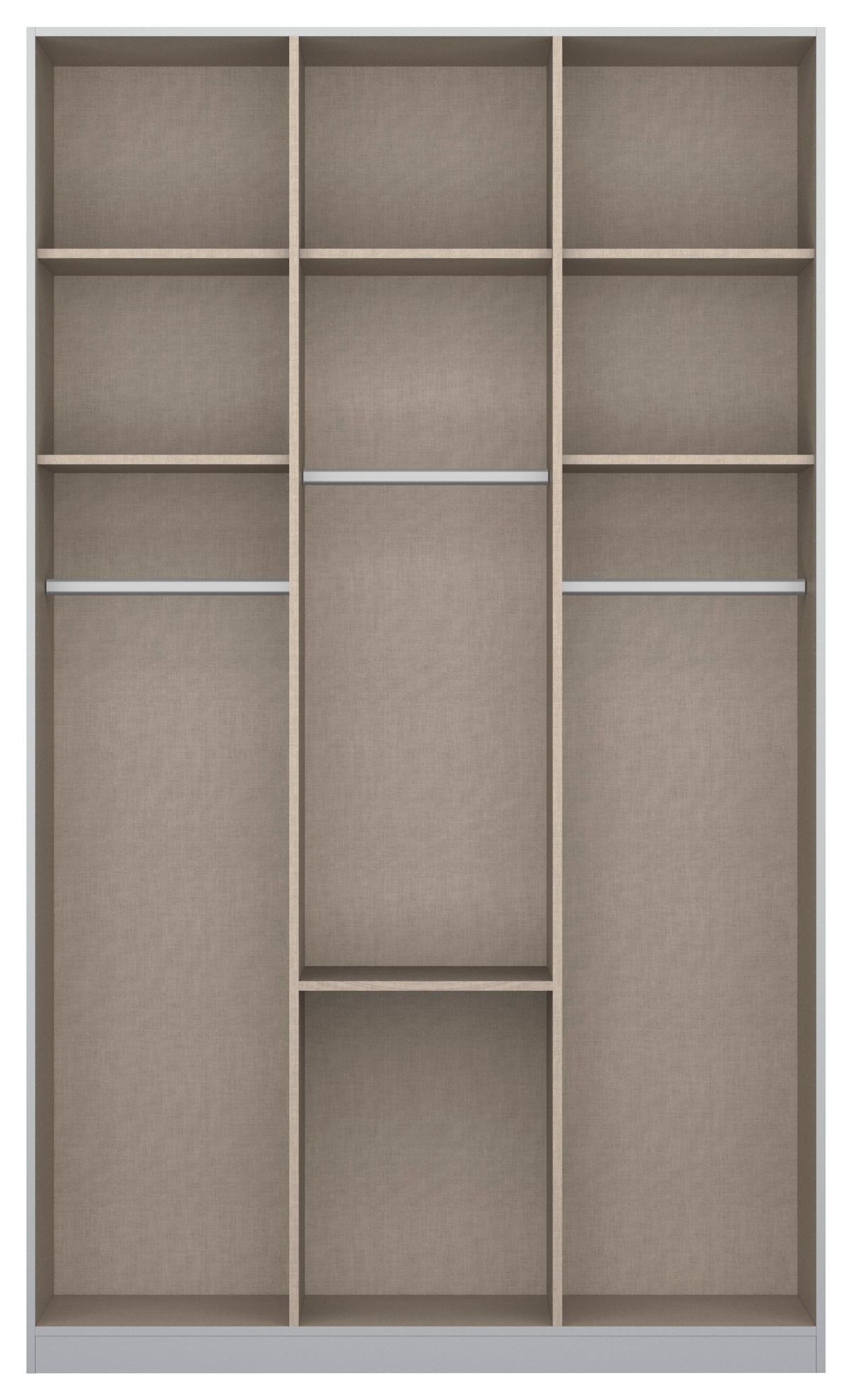 Dulap cu uși rotative ALABAMA - argintiu/gri deschis, Modern, material pe bază de lemn (136/229/54cm)