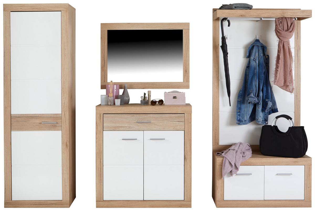 Garderobni Panel Malta - bijela/boje hrasta, Moderno, drvni materijal (94,9/147,7/34cm) - Modern Living