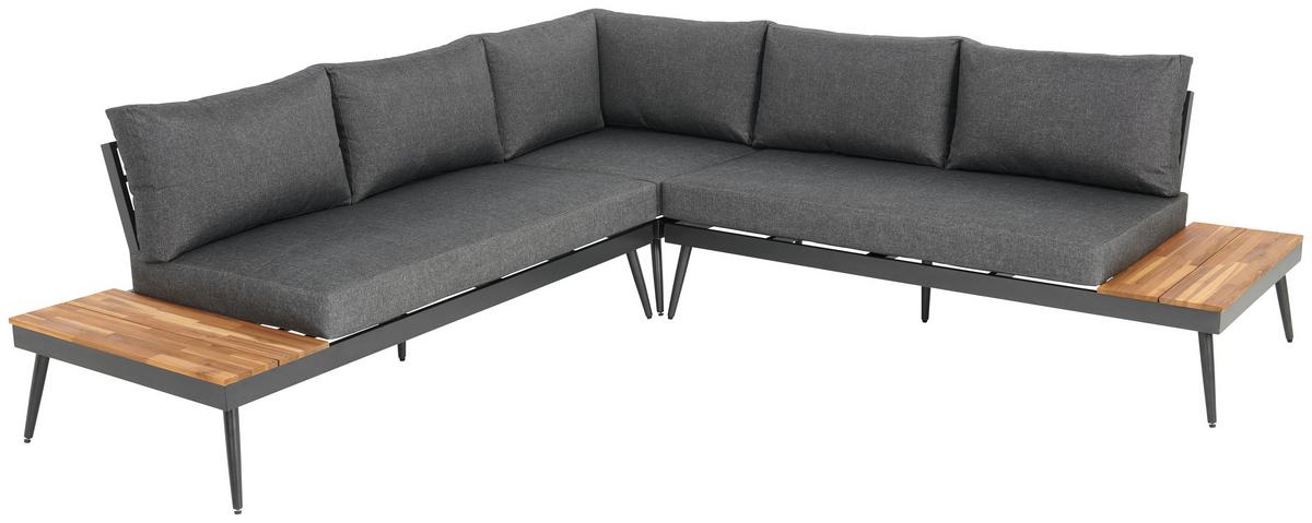 Kerti Garnitúra Manoca - akácia színű/alumínium színű, Modern, textil/fa (247/247cm) - Beldano