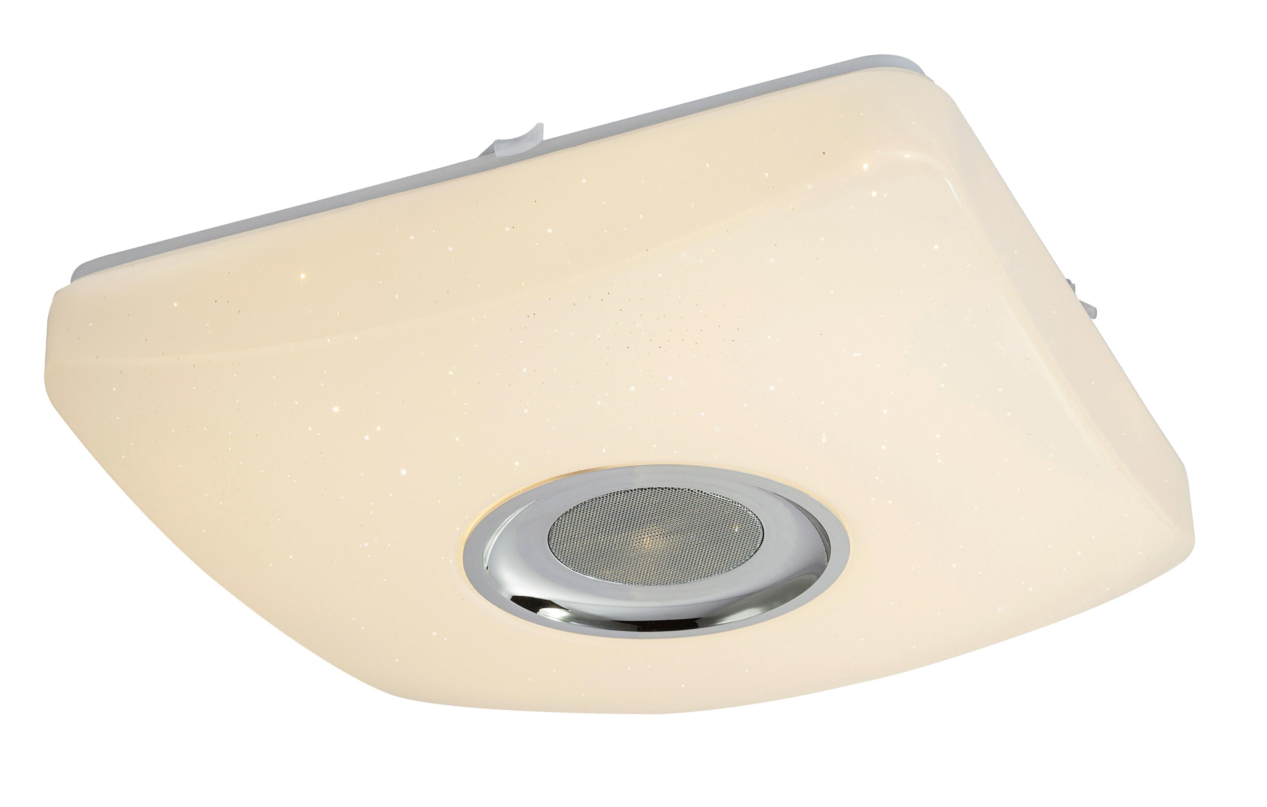 LED-DECKENLEUCHTE AYLEEN L: 36,5 CM WEISS - Chromfarben/Weiss, Basics, Kunststoff/Metall (36,5/36,5/9cm) - Globo