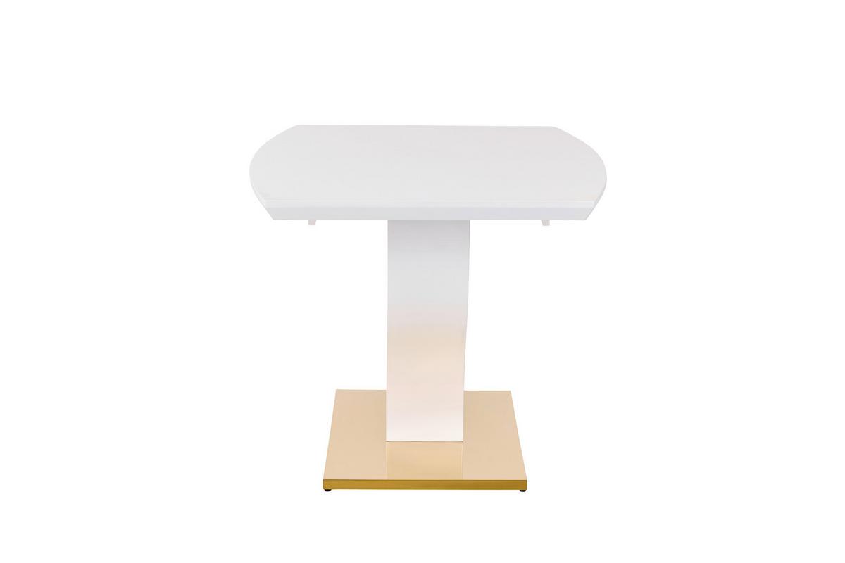 Jedilna Miza Jade Az, Bela, 140-180x90 - zlate barve/bela, Konvencionalno, kovina/leseni material (140-180/76/90cm) - MID.YOU