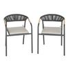 TRÄDGÅRDSSTOLAR SET BENICIO - mörkgrå/grå, Modern, metall/textil (56/80/64cm) - Bessagi Garden