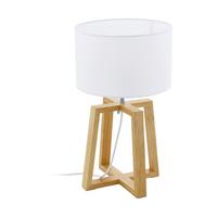 Tischleuchte 97516 * Chietino 1 - Weiss/Naturfarben, Natur, Holz/Textil (26/44cm) - Eglo