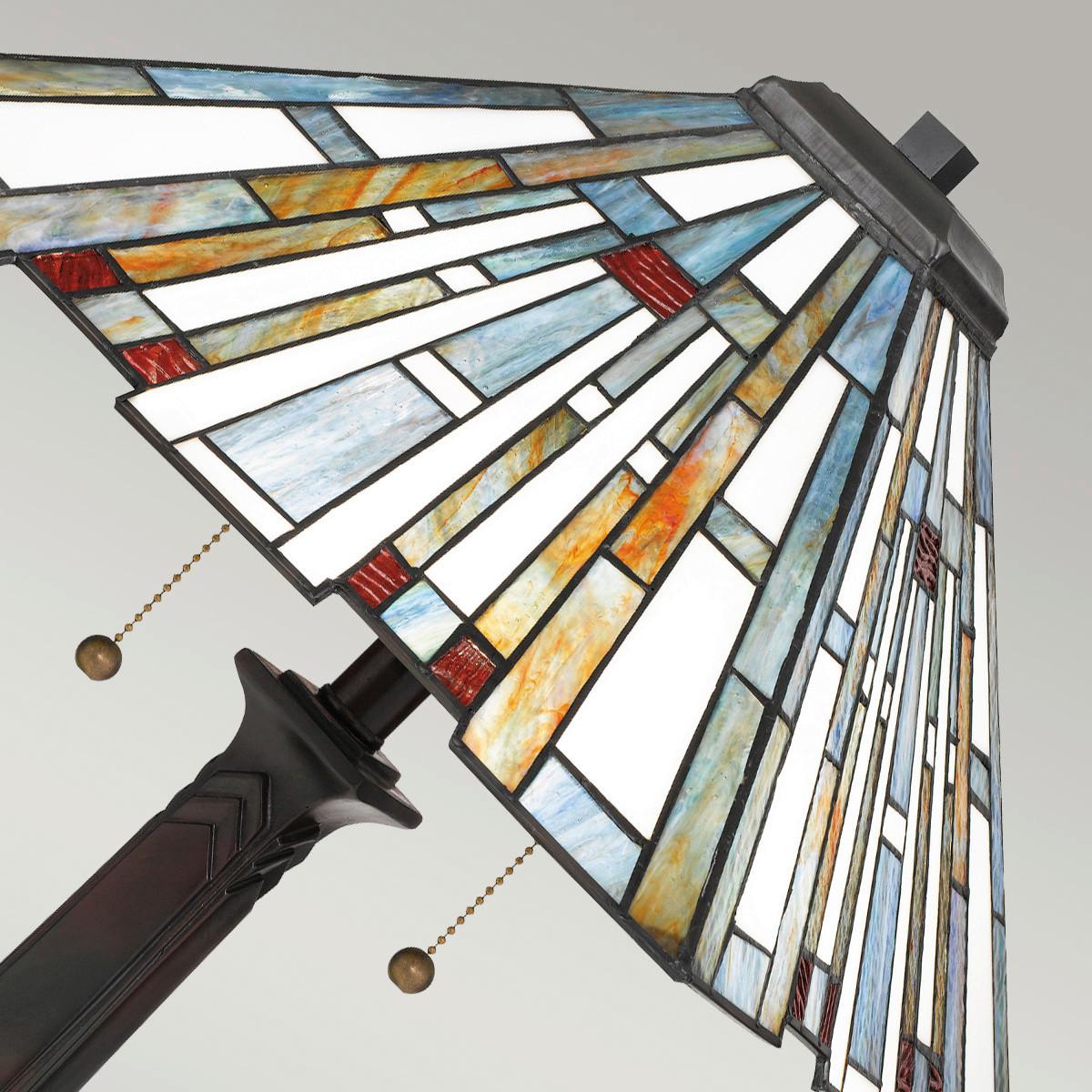 Asztali Lámpa Qz-Maybeck-Tl - sötétbarna/többszínű, Konventionell, üveg/természetes anyagok (40,6/62,9cm) - Elstead Lighting