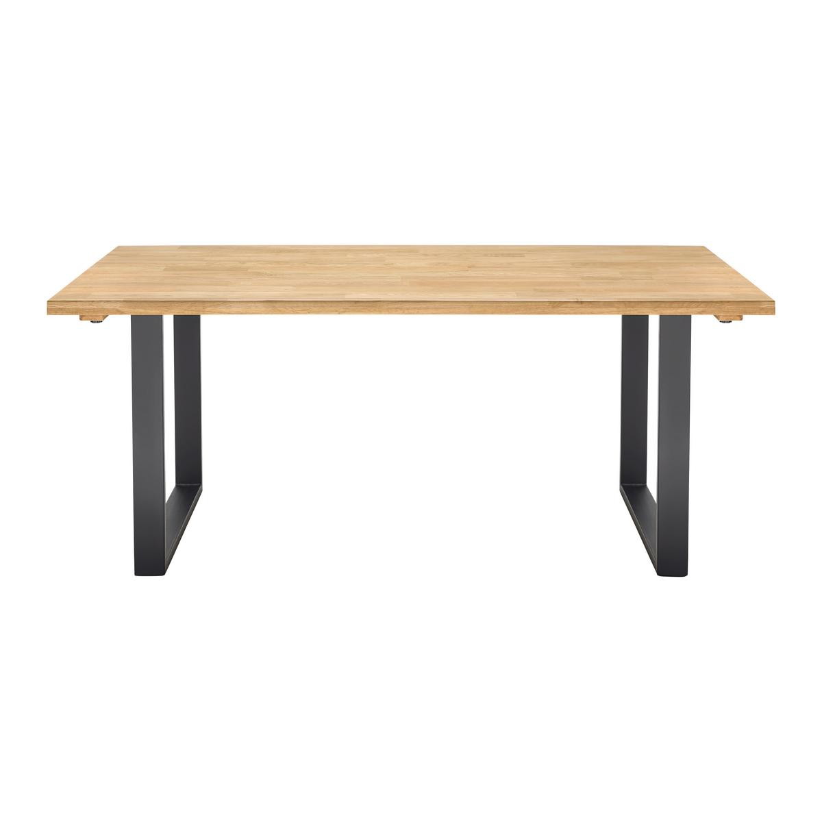 Masă extensibilă ADAMO - culoare lemn stejar/negru, Modern, lemn/metal (180-220/90/76cm) - Bessagi Home