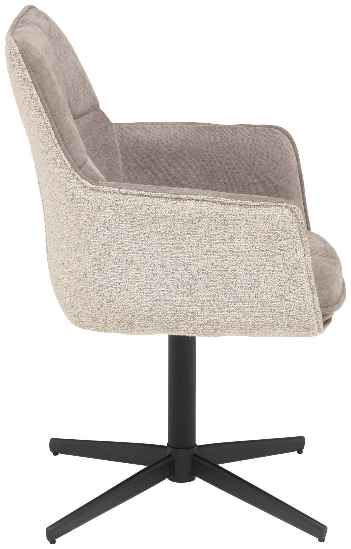 KRZESŁO Z PODŁOKIETNIKAMI KEREM - antracytowy/czarny, Konventionell, metal/tkanina (62/85/62cm) - MID.YOU