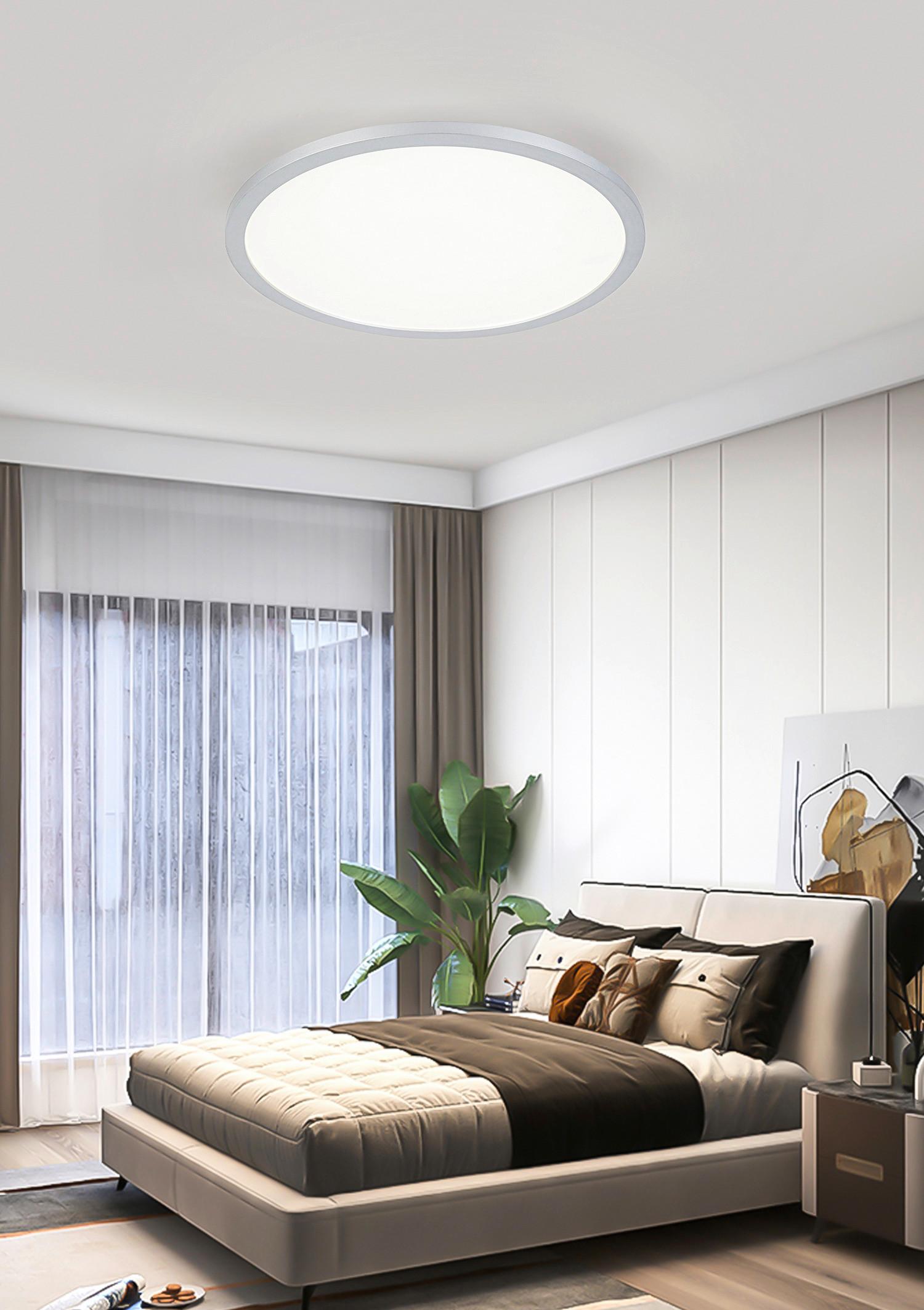 Stropna Led-svetilka Imo - srebrne barve/bela, Romantika, umetna masa (40/5cm) - Mömax