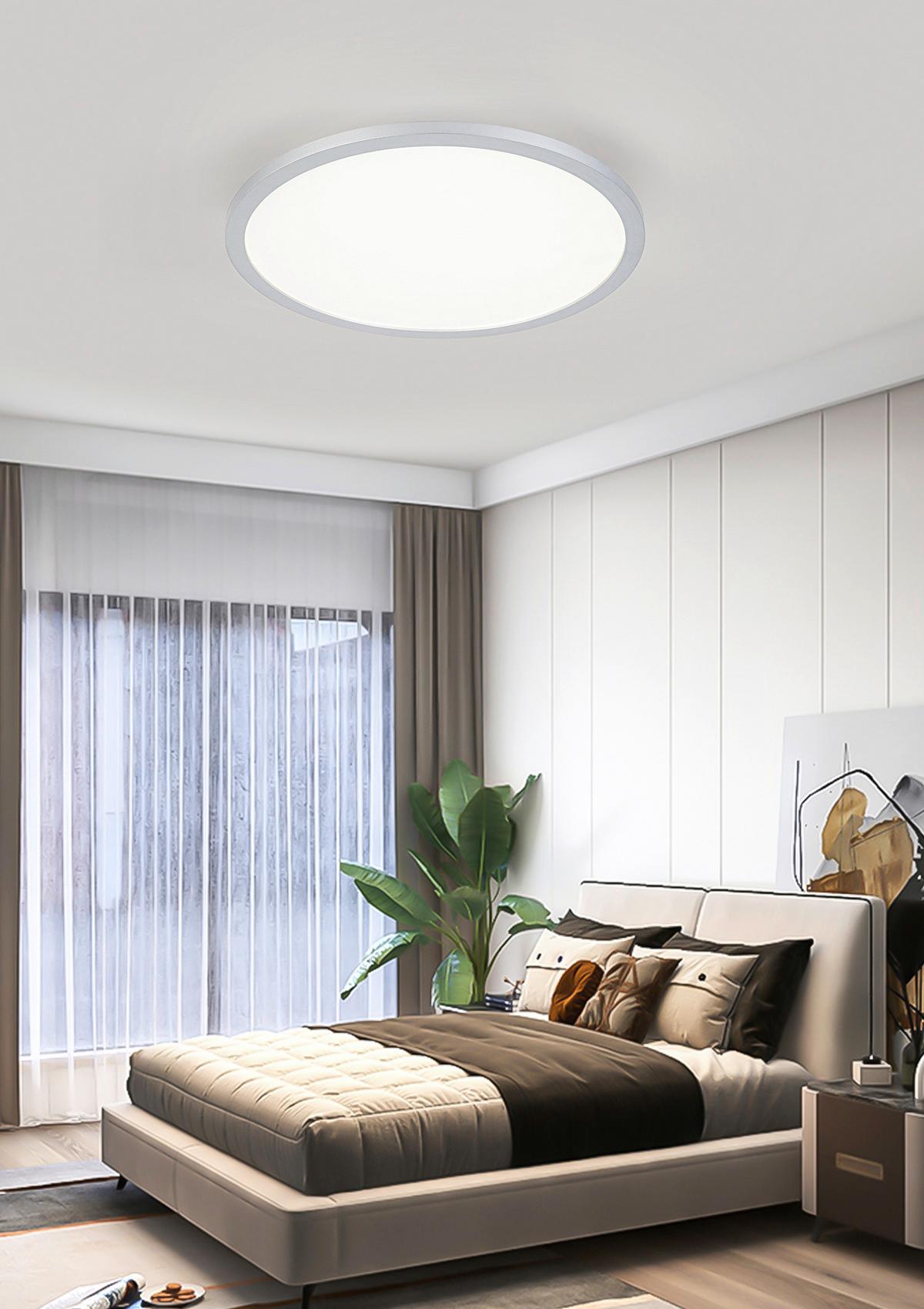 LED-Deckenleuchte Imo max. 24 Watt - Silberfarben/Weiß, ROMANTIK / LANDHAUS, Kunststoff (40/5cm) - Mömax