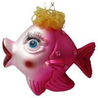 Ornamente brad de Crăciun Figures - galben/roz, sticlă/metal (11/9,5/4,5cm) - Modern Living