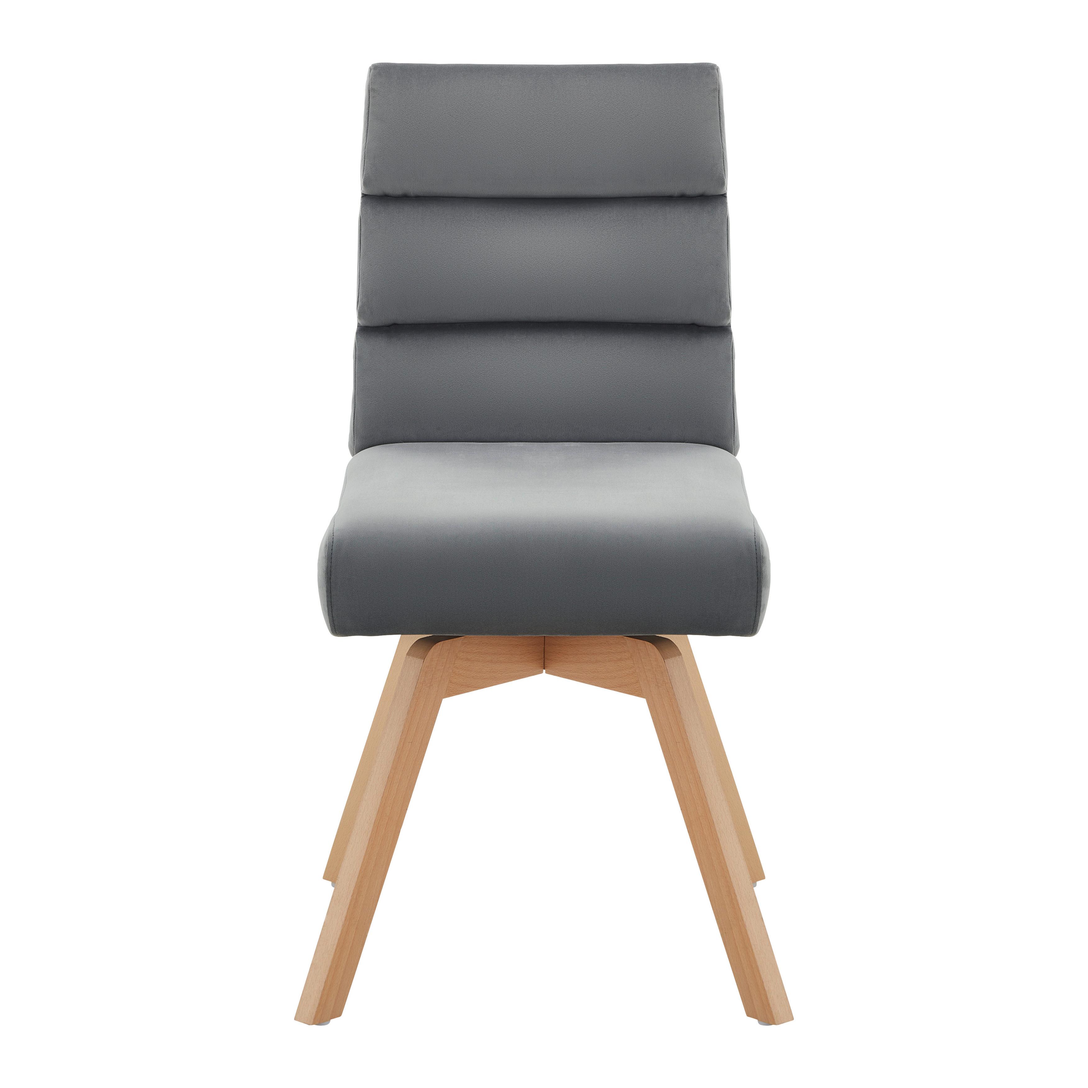 STOL KATRIN - bokfärgad/grå, Modern, trä/textil (45/62/88cm) - Bessagi Home