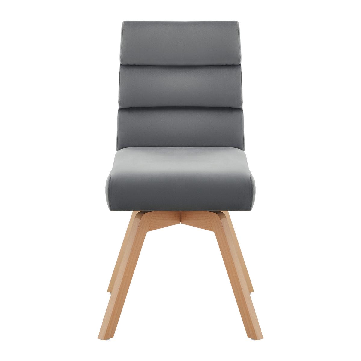 Stol Katrin, Siva, Vrtljiv - siva/barve bukve, Moderno, tekstil/les (45/62/88cm) - Bessagi Home