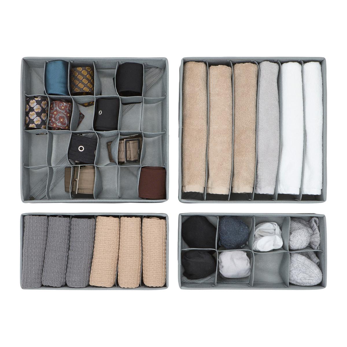 Set de cutii pentru depozitare Monk - gri închis, Modern, hârtie/textil - Mömax