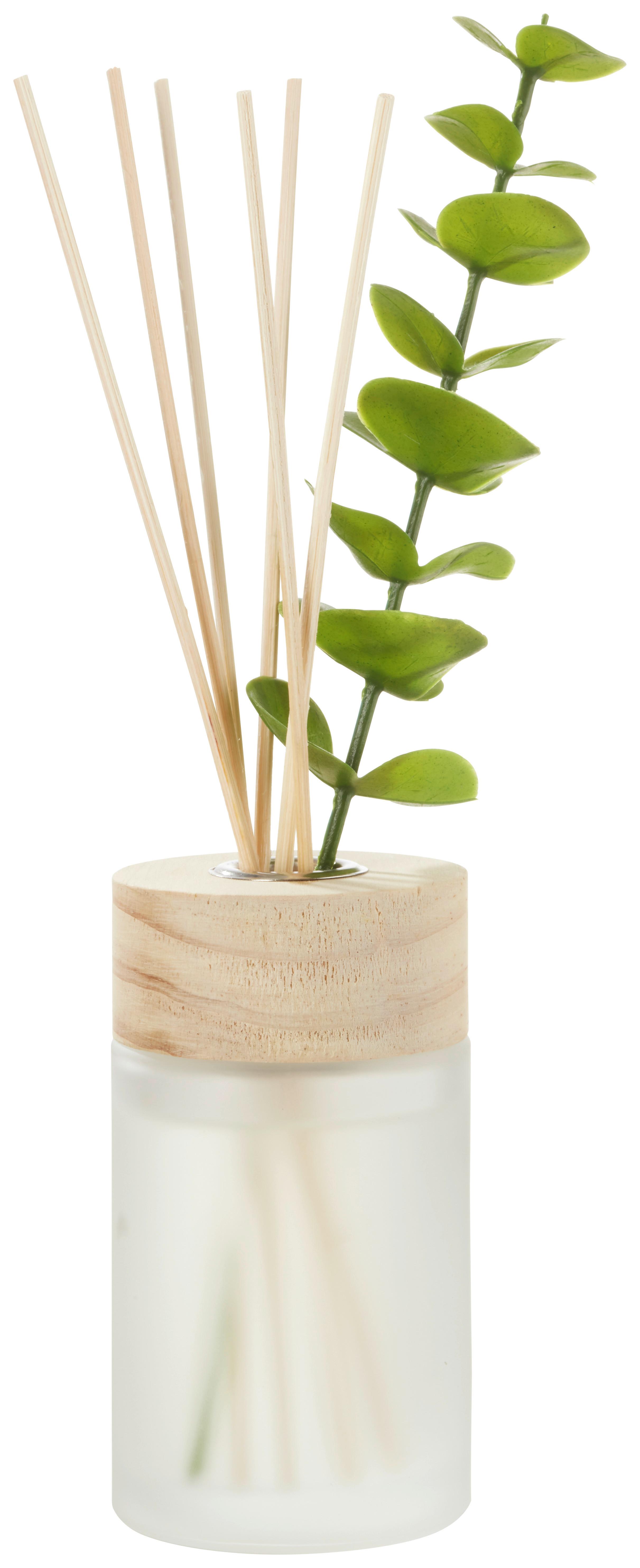 Diffuser Calipto ca. 125ml - Weiß/Grün, MODERN, Glas/Naturmaterialien (7,5/25cm) - Modern Living