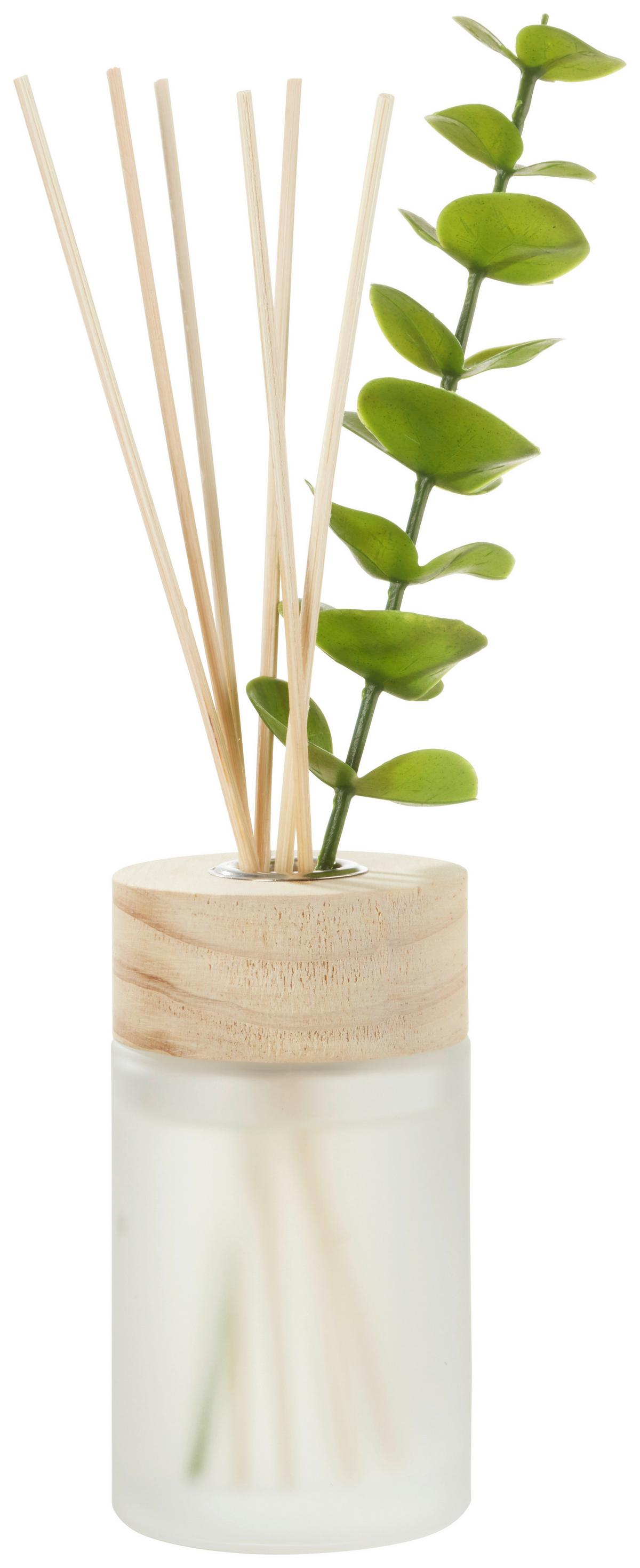Diffuser Calipto ca. 125ml - Weiß/Grün, MODERN, Glas/Naturmaterialien (7,5/25cm) - Modern Living