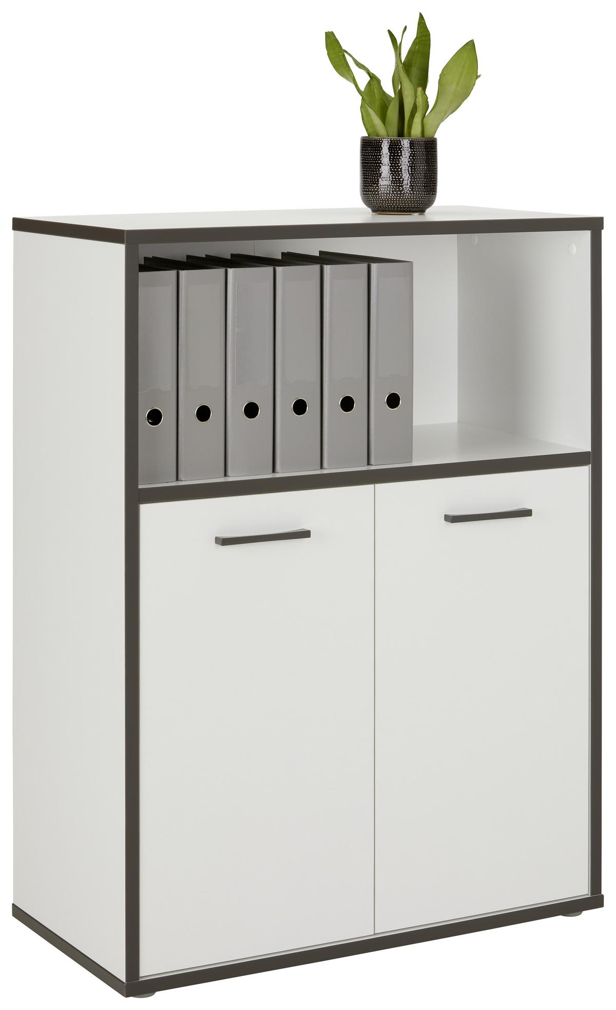 Regalkombination in Weiss/Grau - Weiss/Grau, Modern, Holzwerkstoff/Kunststoff (84,5/115,1/41,5cm) - Mömax