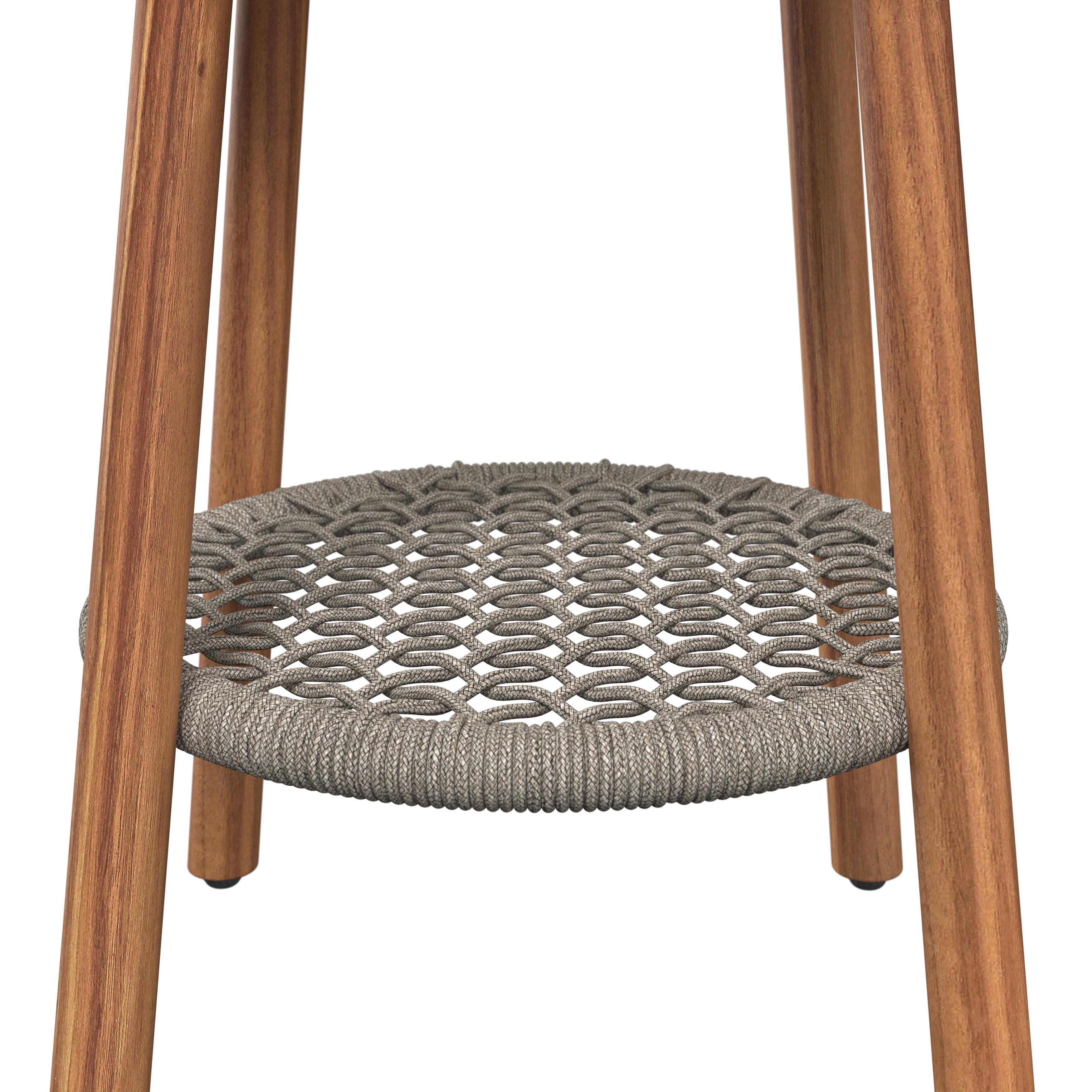 BALKONGMÖBLER SET BARDOLINO - ljusgrå/akaciefärgad, Modern, metall/trä (61/62/79cm) - Mömax