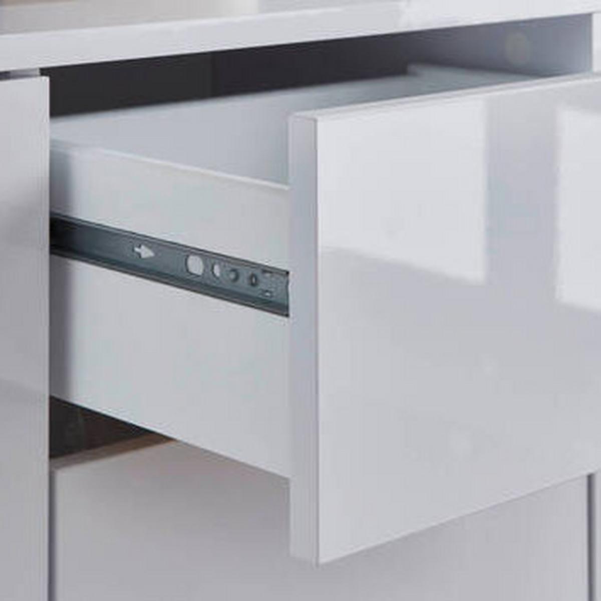 Sideboard Mailand Set 6 Weiß - Weiß Hochglanz/Anthrazit, MODERN, Holzwerkstoff/Metall (263,5/86/33cm) - MID.YOU